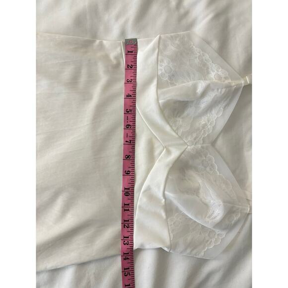 Vanity Fair Full Slip Dress Women’s Sz 32 Beige Floral Lace Details 1980’s VTG - Picture 7 of 11